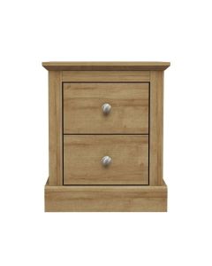 Devon Wooden Bedside Cabinet In Oak With 2 Drawers