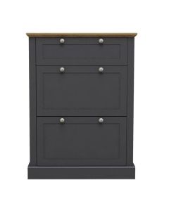 Devon Wooden Shoe Storage Cabinet In Charcoal