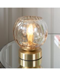 Dimple Glass Shade Table Lamp In Brushed Brass