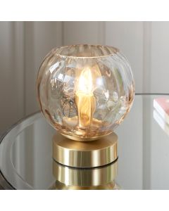 Dimple Glass Shade Table Lamp In Brushed Brass