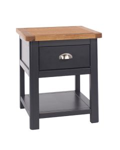 Highland Wooden Bedside Cabinet With 1 Drawer In Midnight Blue