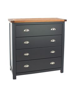 Highland Wooden Chest Of 4 Drawers In Midnight Blue