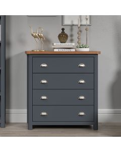 Highland Wooden Chest Of 5 Drawers In Midnight Blue
