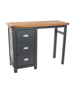 Highland Wooden Single Pedestal Dressing Table In Midnight Blue