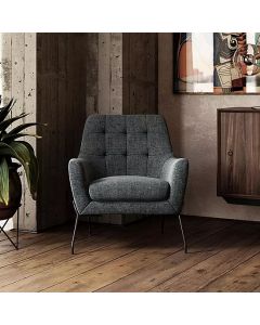 Brayden Chenille Fabric Bedroom Chair In Charcoal