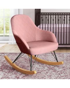 Dahlia Velvet Nursery Rocking Chair In Rose