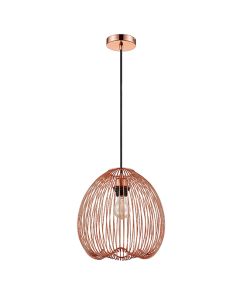 Dollis 1 Bulb Wire Birdcage Effect Ceiling Pendant Light In Copper