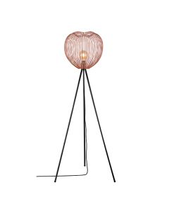 Dollis 1 Bulb Wire Birdcage Effect Floor Lamp In Copper