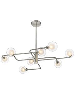 Dolores 8 Bulbs Small Semi-Flush Ceiling Light In Satin Nickel