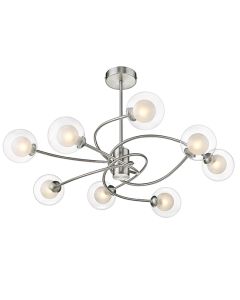 Dolores 8 Bulbs Large Semi-Flush Ceiling Light In Satin Nickel