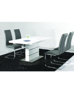 Dolores Wooden Dining Set In White High Gloss With 4 Chairs