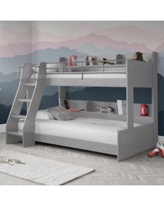 Domino Wooden Triple Sleeper Bunk Bed In Light Grey
