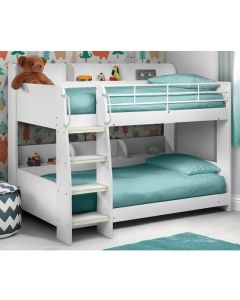 Domino Wooden Bunk Bed In Matt White