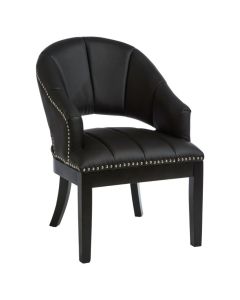 Dorchester Faux Leather Accent Chair In Black
