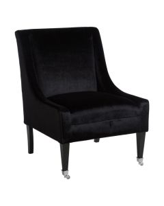 Downton Velvet Upholstered Accent Chair In Black