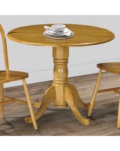 Dundee Round Wooden Dining Table In Honey Oak