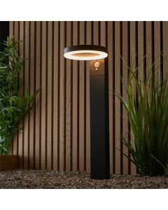 Ebro LED Outdoor Post In Textured Black With White Pc Diffuser