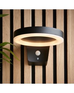 Ebro LED Outdoor Wall Light In Textured Black With White Pc Diffuser