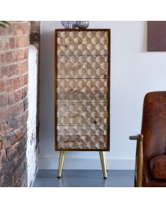 Edison Wooden Chest Of Drawers In Dark Walnut With 5 Drawers