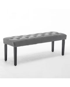 Edith Faux Leather Dining Bench In Grey