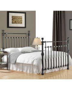 Edward Metal King Size Bed In Black Nickel