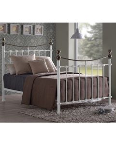 Elizabeth Metal Double Bed In White