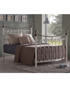 Elizabeth Metal King Size Bed In Ivory