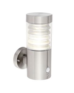 Equinox LED Clear Polycarbonate Shade Wall Light In Brushed Stainless Steel