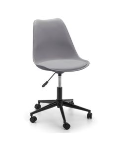 Erika Faux Leather Seat Home And Office Chair In Grey