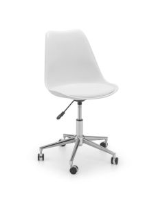 Erika Faux Leather Seat Home And Office Chair In White