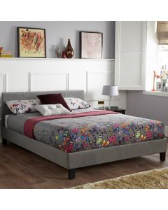 Evelyn Fabric Upholstered King Size Bed In Steel