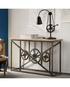 Evoke Wooden Console Table With Wheels In Oak