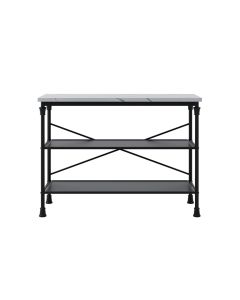 Fairmont Wooden Console Table In White Marble Effect