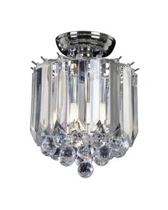 Fargo 2 Lights Clear Faceted Acrylic Flush Ceiling Light In Polished Chrome