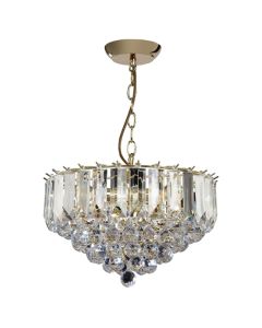 Fargo 3 Lights Clear Acrylic Large Ceiling Pendant Light In Brass