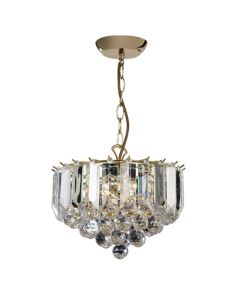 Fargo 3 Lights Clear Acrylic Small Ceiling Pendant Light In Brass