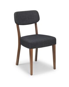 Farringdon Linen Dining Chair In Linen With Walnut Legs