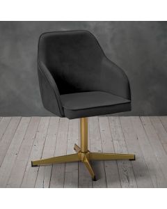 Felix Velvet Upholstered Home And Office Chair In Black