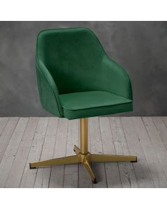 Felix Velvet Upholstered Home And Office Chair In Green