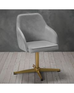 Felix Velvet Upholstered Home And Office Chair In Grey