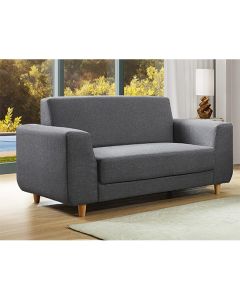 Fida Fabric 2 Seater Sofa In Dark Grey