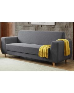 Fida Fabric 3 Seater Sofa In Dark Grey