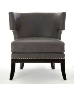 Fifty Five Faux Leather Bedroom Chair In Grey