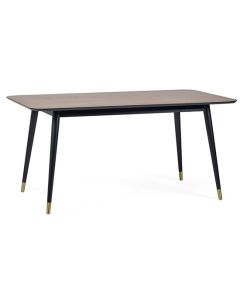Findlay Rectangular Wooden Dining Table In Walnut And Black