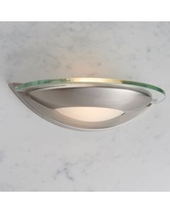 Firenz Clear Glass Wall Light In Satin Chrome