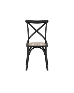 Fitzroy Wooden Dining Chair In Black With Cane Seatpad