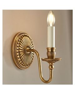 Fitzroy Single Wall Light In Solid Brass