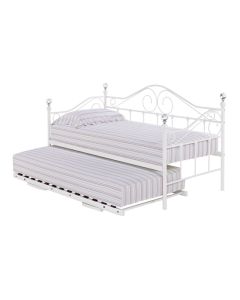 Florence Metal Day Bed With Guest Bed In White