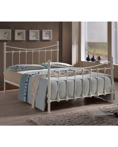 Florida Metal King Size Bed In Ivory