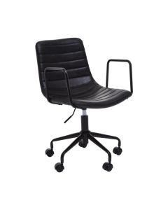 Forbes Faux Leather Home And Office Chair In Black